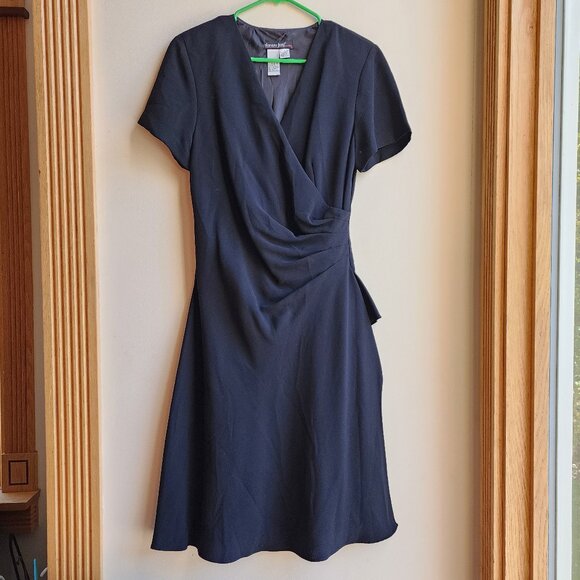Dawn Joy Evening Black V-Neck Midi Dress Size 12 - Picture 8 of 14